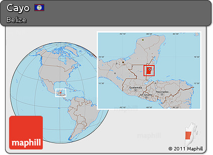 Gray Location Map of Cayo