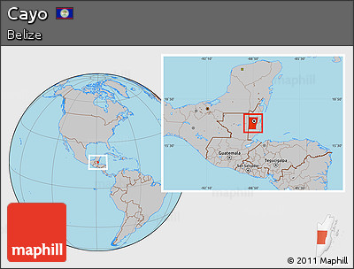Gray Location Map of Cayo