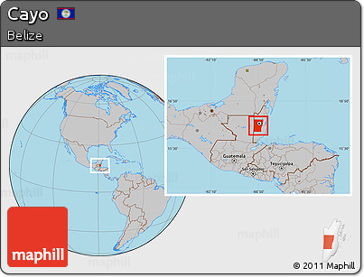 Gray Location Map of Cayo