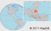 Gray Location Map of Cayo, highlighted country, within the entire country