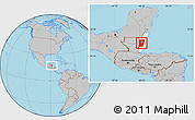Gray Location Map of Cayo, highlighted country