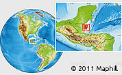 Physical Location Map of Cayo, highlighted country, within the entire country