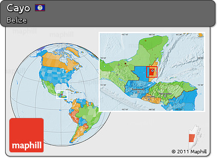 Political Location Map of Cayo