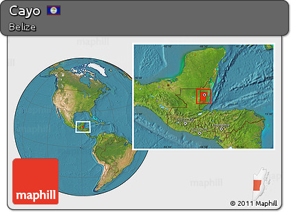 Satellite Location Map of Cayo