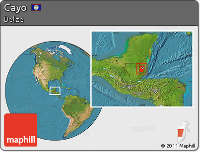 Satellite Location Map of Cayo