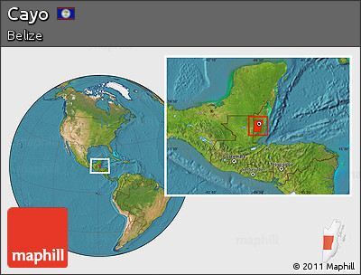 Satellite Location Map of Cayo