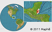 Satellite Location Map of Cayo, highlighted country