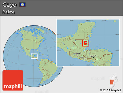 Savanna Style Location Map of Cayo, within the entire country