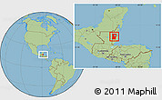 Savanna Style Location Map of Cayo, within the entire country