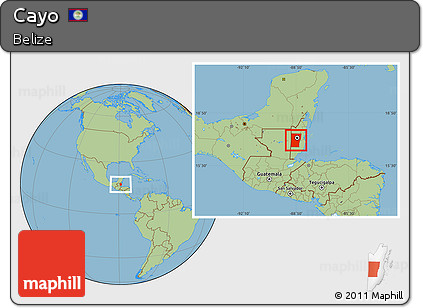 Savanna Style Location Map of Cayo