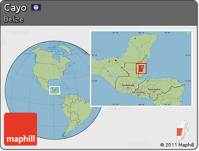 Savanna Style Location Map of Cayo