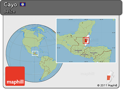 Savanna Style Location Map of Cayo, highlighted country