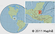 Savanna Style Location Map of Cayo, hill shading