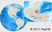 Shaded Relief Location Map of Cayo, within the entire country