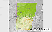 Physical Map of Cayo, lighten, desaturated