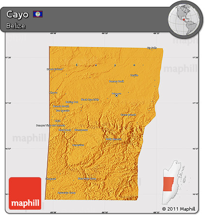 Political Map of Cayo, cropped outside