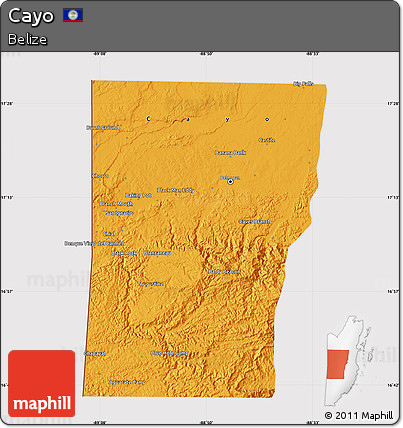 Political Map of Cayo, cropped outside
