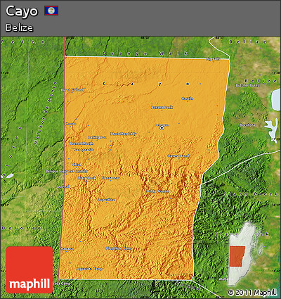 Political Map of Cayo, satellite outside