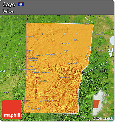 Political Map of Cayo, satellite outside