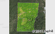 Satellite Map of Cayo, darken, semi-desaturated