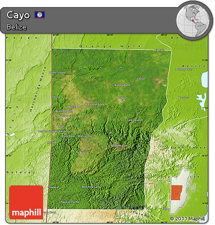 Satellite Map of Cayo, physical outside