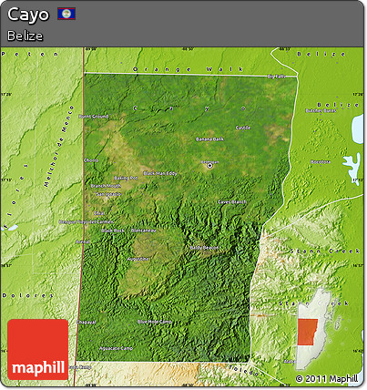 Satellite Map of Cayo, physical outside