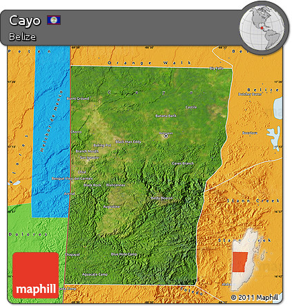 Satellite Map of Cayo, political outside