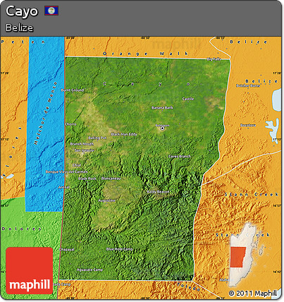 Satellite Map of Cayo, political outside