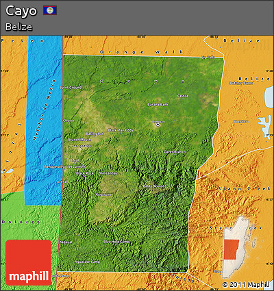 Satellite Map of Cayo, political outside