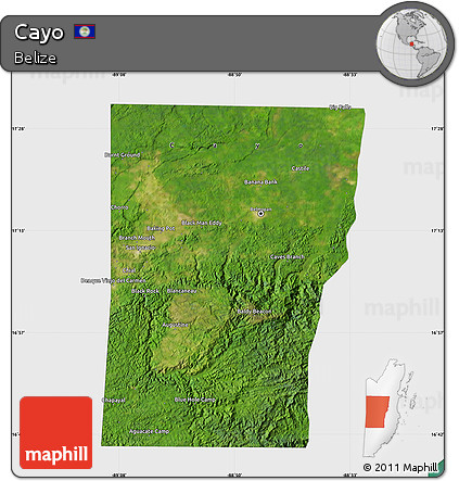 Satellite Map of Cayo, single color outside