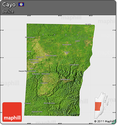 Satellite Map of Cayo, single color outside