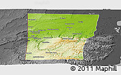 Physical Panoramic Map of Cayo, darken, desaturated