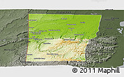 Physical Panoramic Map of Cayo, darken, semi-desaturated