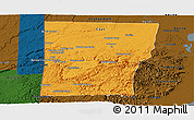 Political Panoramic Map of Cayo, darken