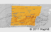 Political Panoramic Map of Cayo, lighten, desaturated