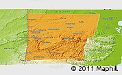 Political Panoramic Map of Cayo, physical outside