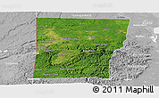 Satellite Panoramic Map of Cayo, lighten, desaturated