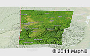 Satellite Panoramic Map of Cayo, lighten