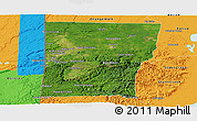 Satellite Panoramic Map of Cayo, political outside