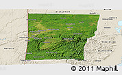 Satellite Panoramic Map of Cayo, shaded relief outside