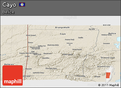 Shaded Relief Panoramic Map of Cayo