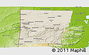 Shaded Relief Panoramic Map of Cayo, physical outside