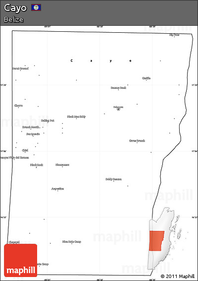 Blank Simple Map of Cayo, cropped outside