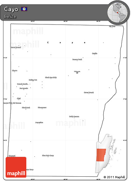 Blank Simple Map of Cayo, cropped outside