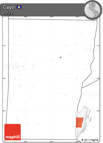 Blank Simple Map of Cayo, no labels