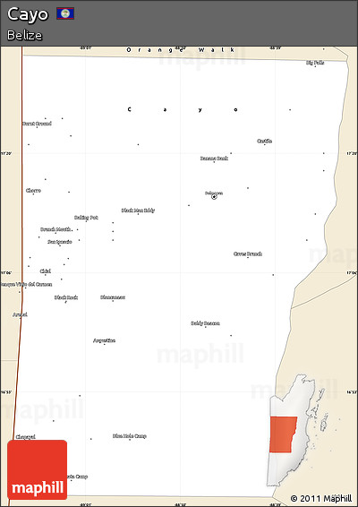 Classic Style Simple Map of Cayo