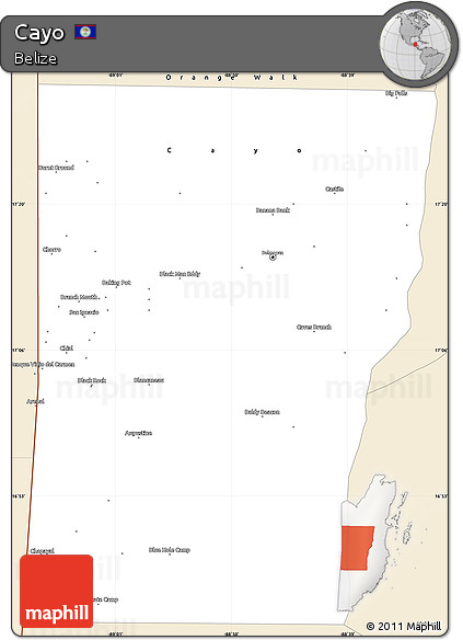 Classic Style Simple Map of Cayo