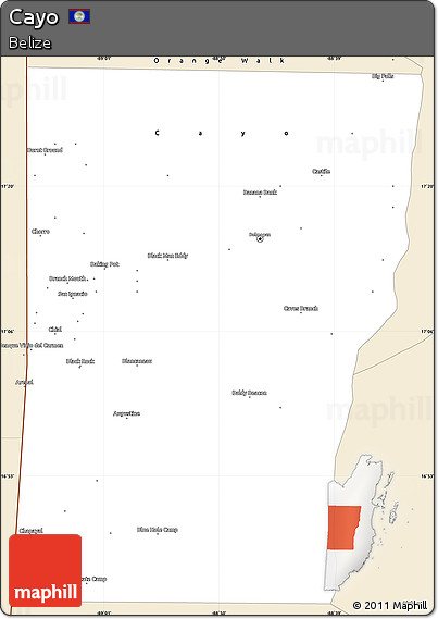Classic Style Simple Map of Cayo