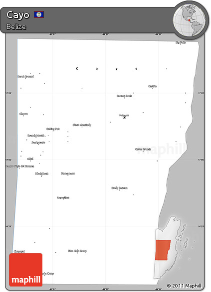 Gray Simple Map of Cayo, single color outside