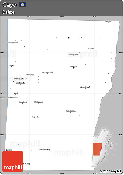 Gray Simple Map of Cayo, single color outside